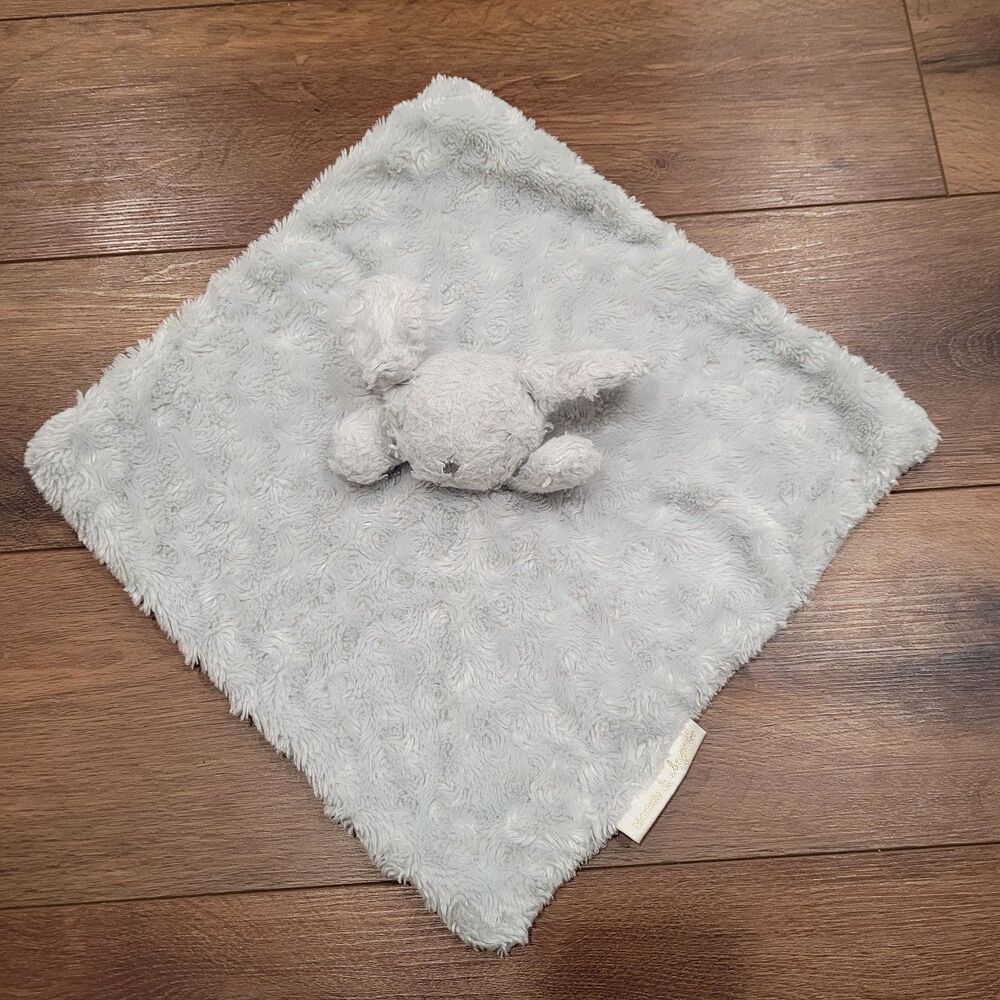 Blankets and Beyond Gray Bunny Rabbit Baby Security Blanket Swirls Plush Lovey